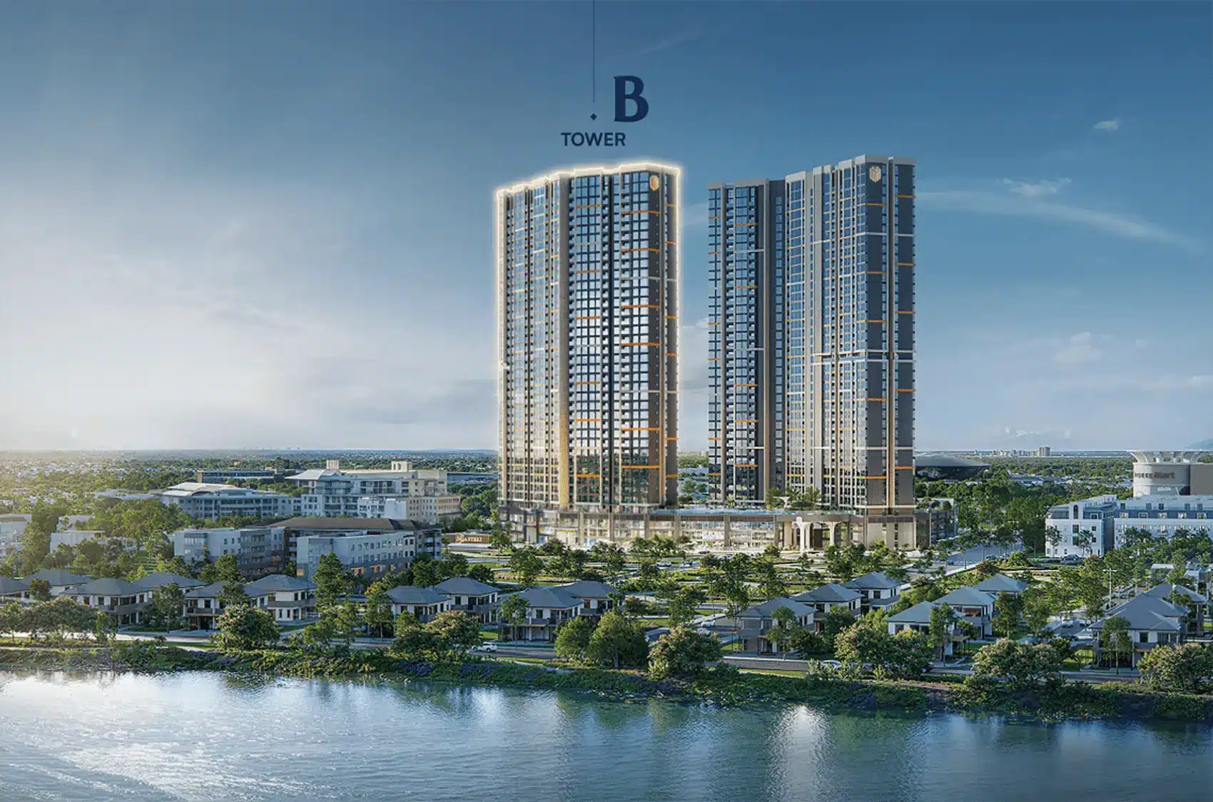Tòa tháp B của dự án Masteri Rivera Đà Nẵng, đại diện cho nhịp sống mới và chuẩn quốc tế giữa lòng thành phố.