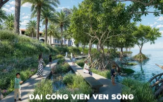 Công viên ven sông xanh mát, điểm đến lý tưởng cho cư dân dạo bộ, thư giãn và hòa mình vào thiên nhiên.