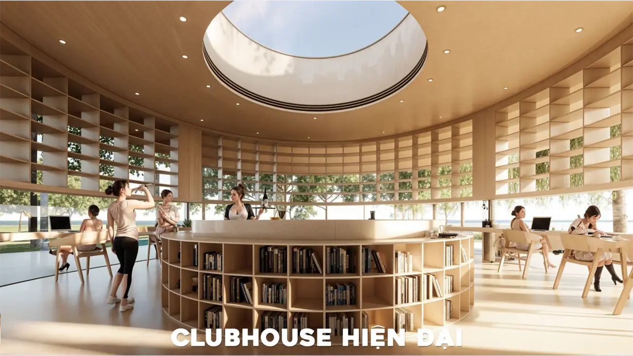 Không gian Clubhouse hiện đại, nơi thư giãn và làm việc lý tưởng.