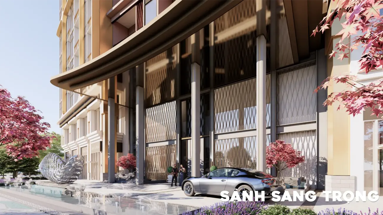 Sảnh chính sang trọng của tòa nhà với thiết kế hiện đại và không gian tinh tế.
