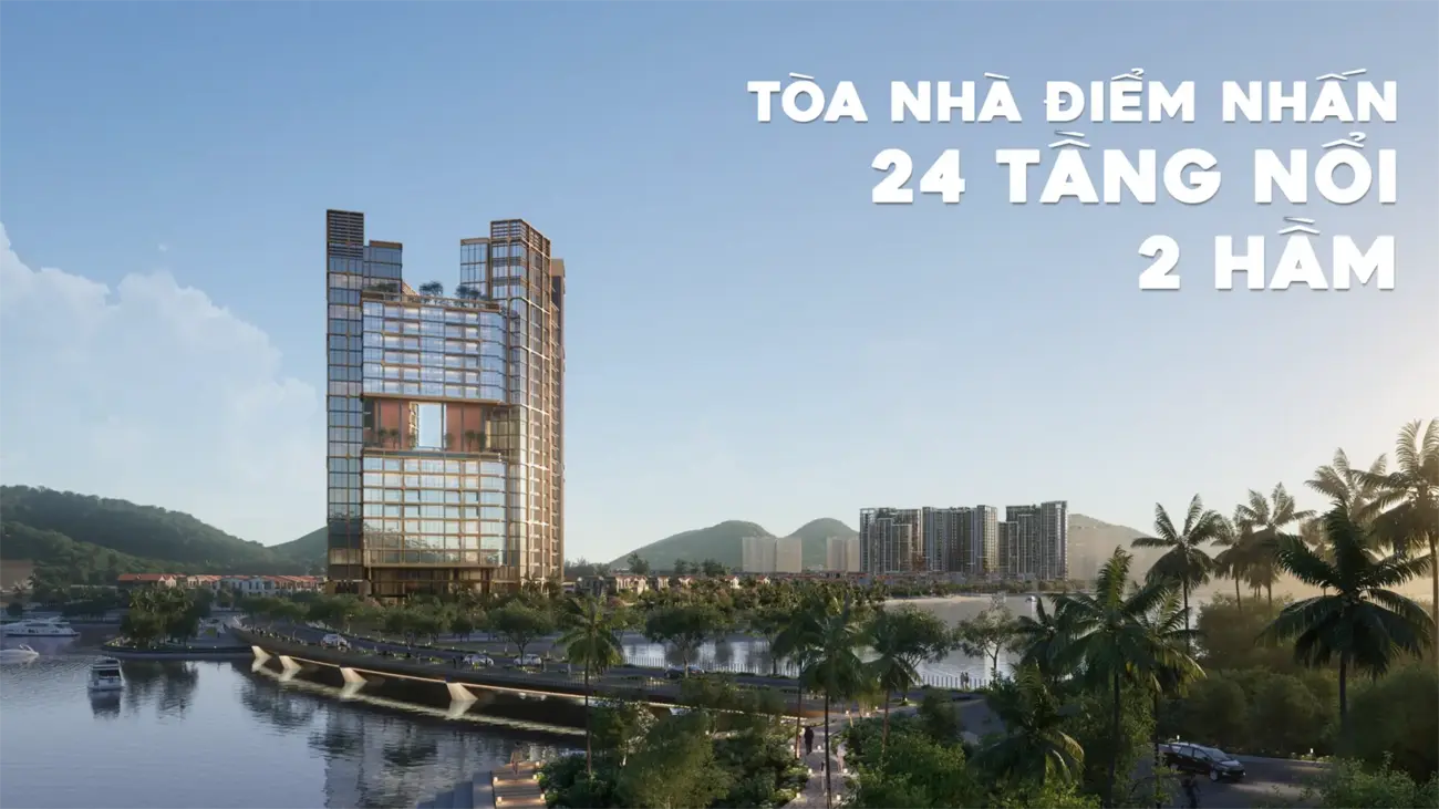 Tòa nhà 24 tầng, biểu tượng hiện đại giữa thiên nhiên trong lành.
